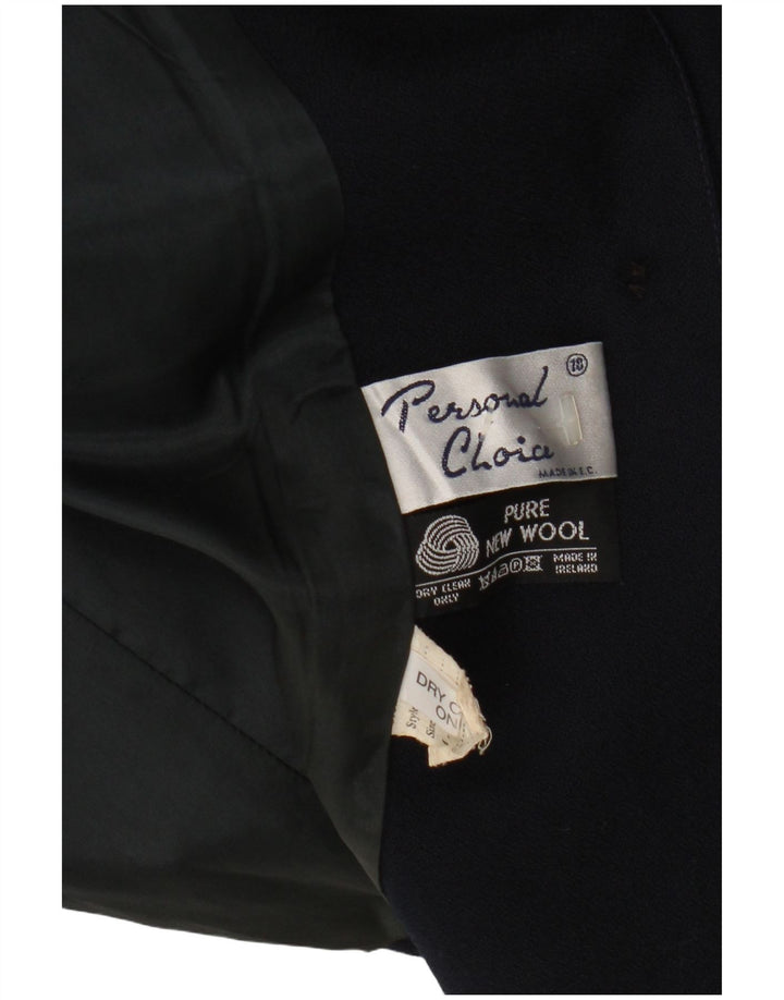 Jaqueta blazer feminina com 3 botões, escolha pessoal, UK 18 XL, azul marinho, lã