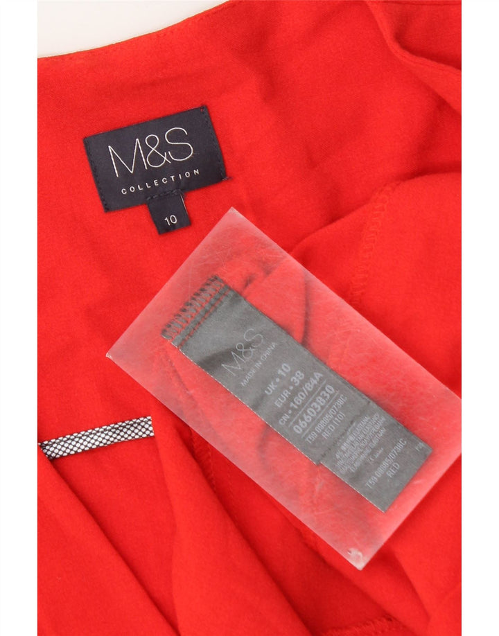 Jaqueta Blazer aberta feminina Marks & Spencer Reino Unido 10 poliéster vermelho pequeno