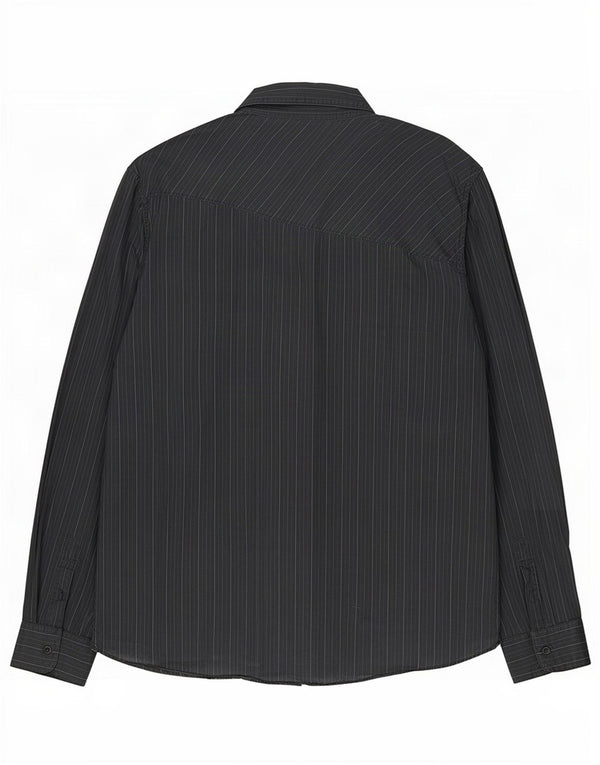 Camisa masculina Volcom XL preta listrada de algodão