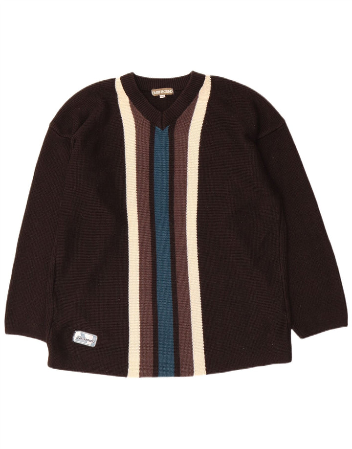 Suéter masculino Earthbound com decote em V 2XL preto colorblock