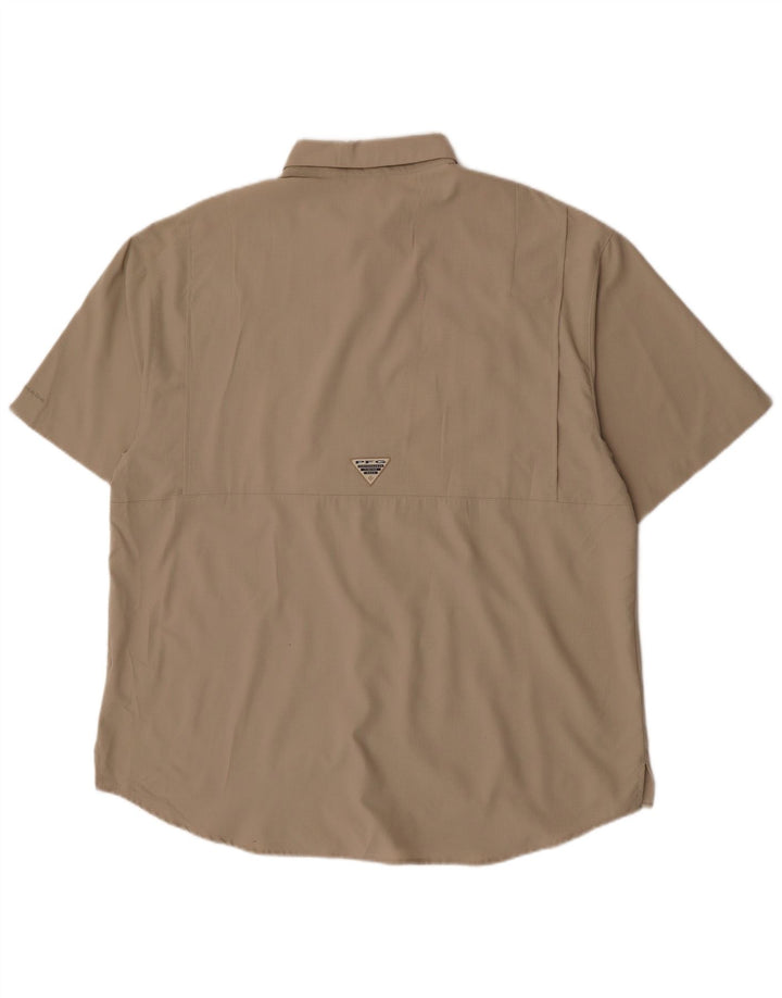 Camisa masculina de manga curta Columbia XL bege poliéster