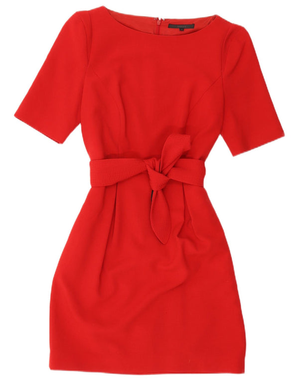 Vestido feminino Coast A-Line UK 12 poliéster vermelho médio