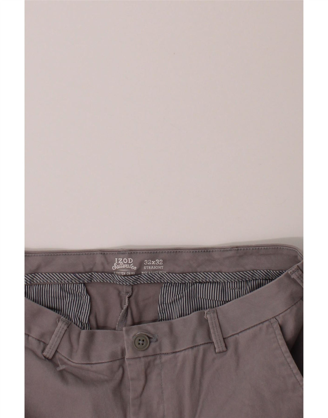 IZOD Mens Salt Water Straight Chino Trousers W32 L32 Grey Cotton Vintage Izod and Second-Hand Izod from Messina Hembry 