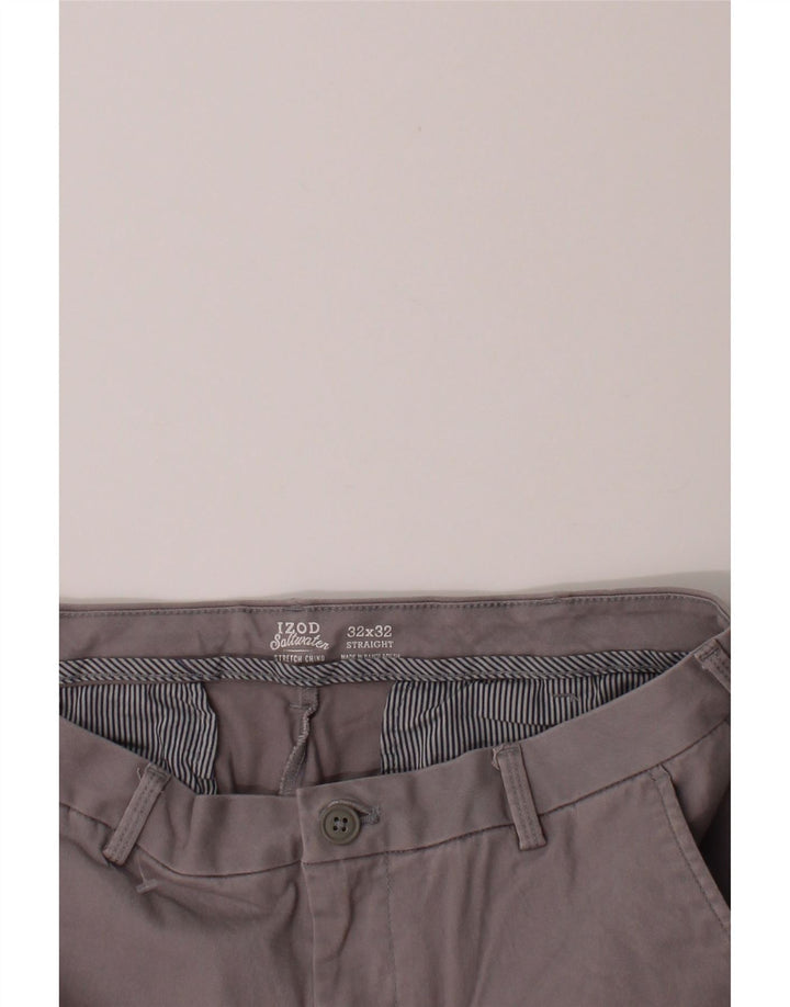 IZOD Mens Salt Water Straight Chino Trousers W32 L32 Grey Cotton Vintage Izod and Second-Hand Izod from Messina Hembry 
