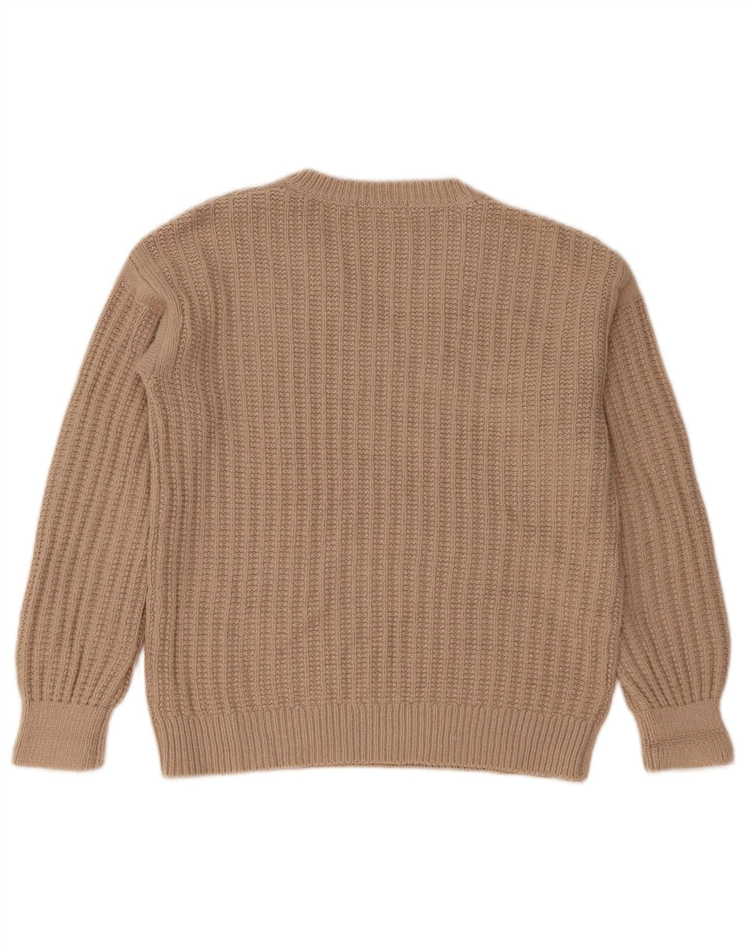 Suéter feminino Marks & Spencer grande com decote em V Reino Unido 10 pequeno bege
