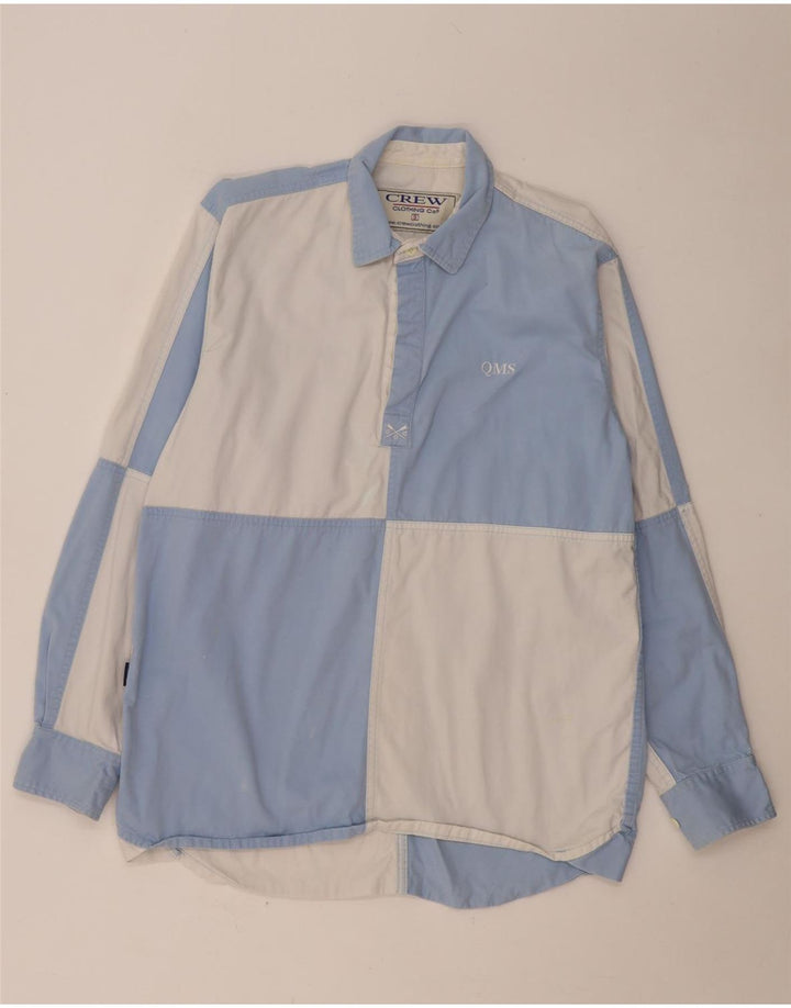 Crew Clothing Camisa pulôver masculina gráfica pequena azul colorblock algodão