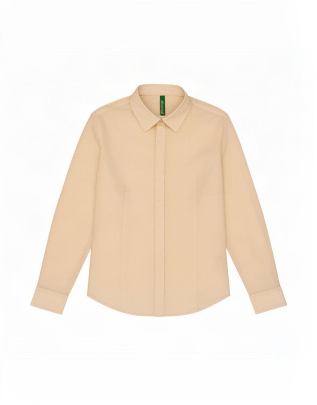 Camisa feminina Benetton UK 10 pequena algodão branco