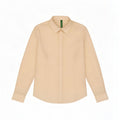 Camisa feminina Benetton UK 10 pequena algodão branco