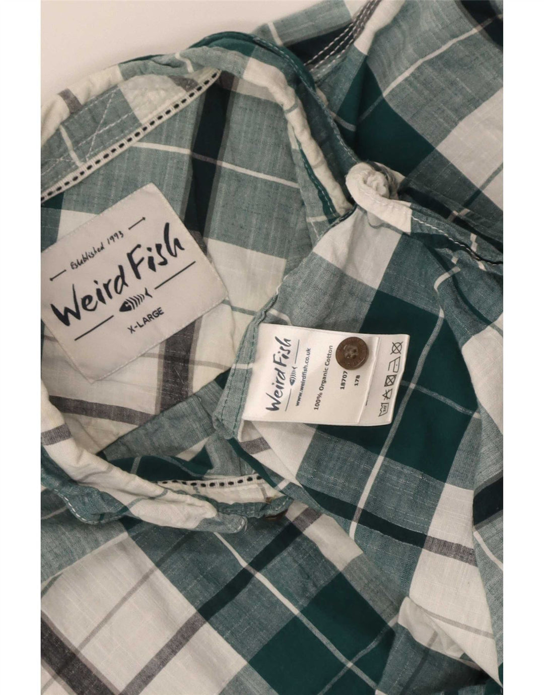 Camisa masculina Weird Fish XL verde xadrez algodão