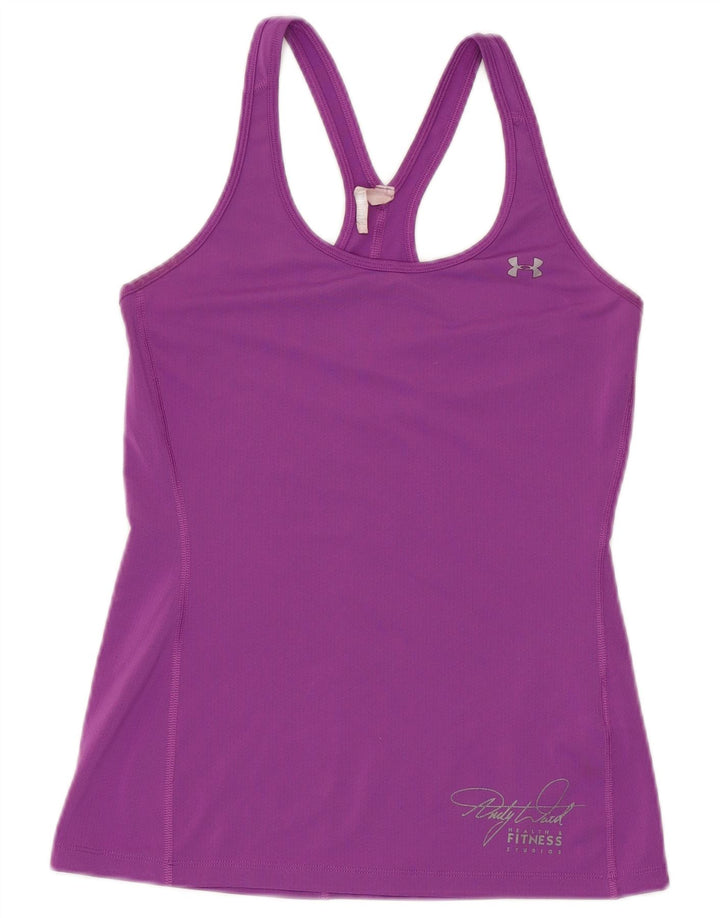UNDER ARMOUR Womens Heat Gear Vest Top UK 6 XS Roxo Poliéster