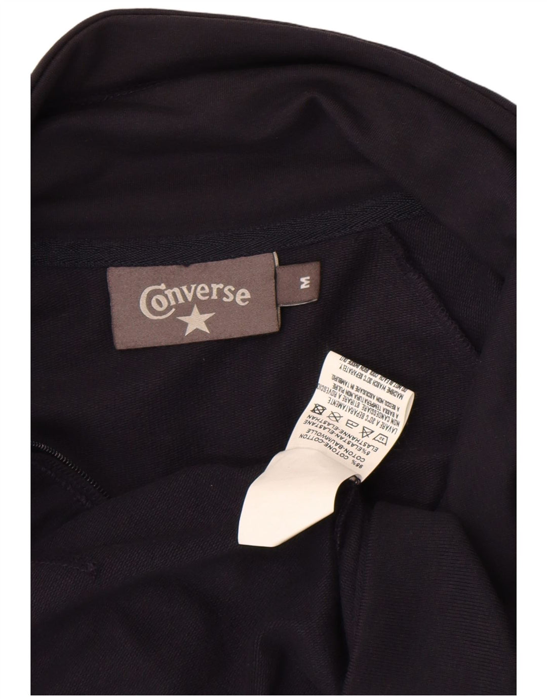 Converse Womens Tracksuit Top Jacket UK 12 Médio Azul Marinho Algodão