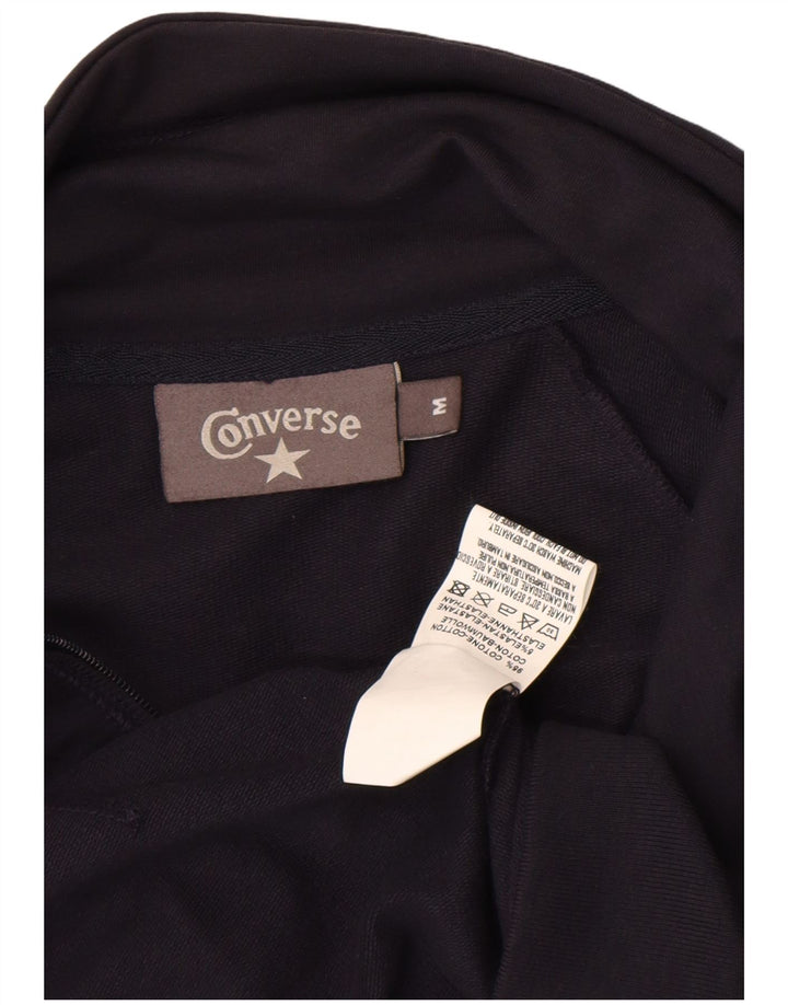 Converse Womens Tracksuit Top Jacket UK 12 Médio Azul Marinho Algodão