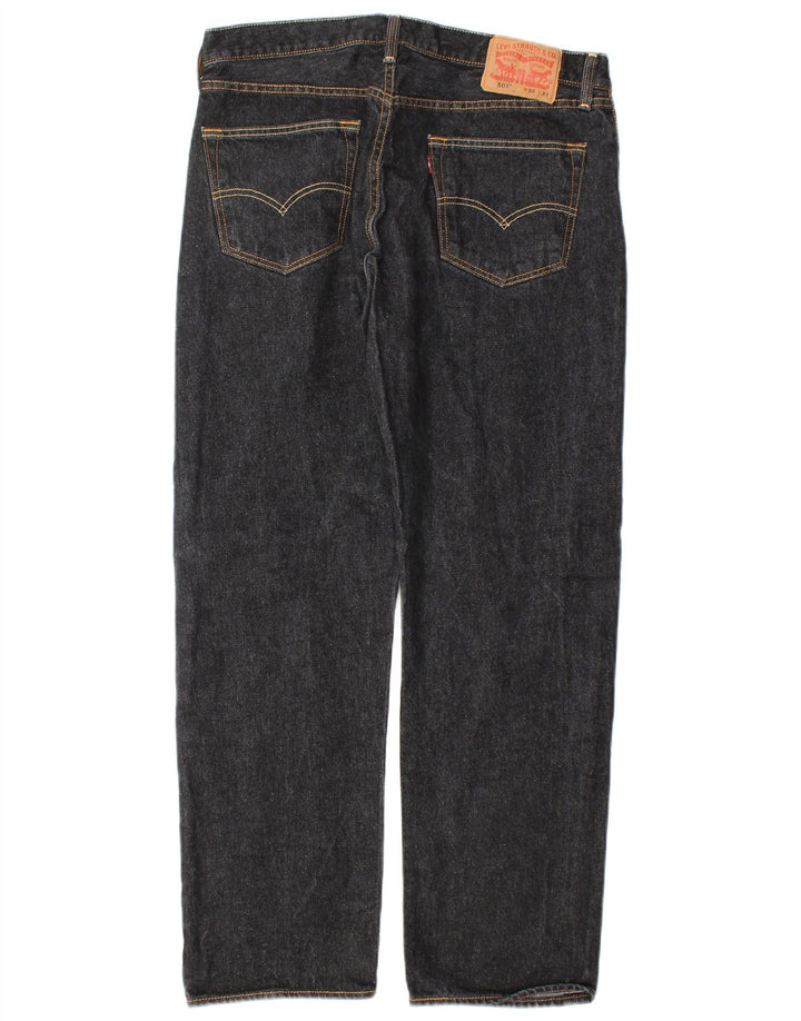 Calça jeans masculina Levi's 501 Straight W36 L32 cinza algodão