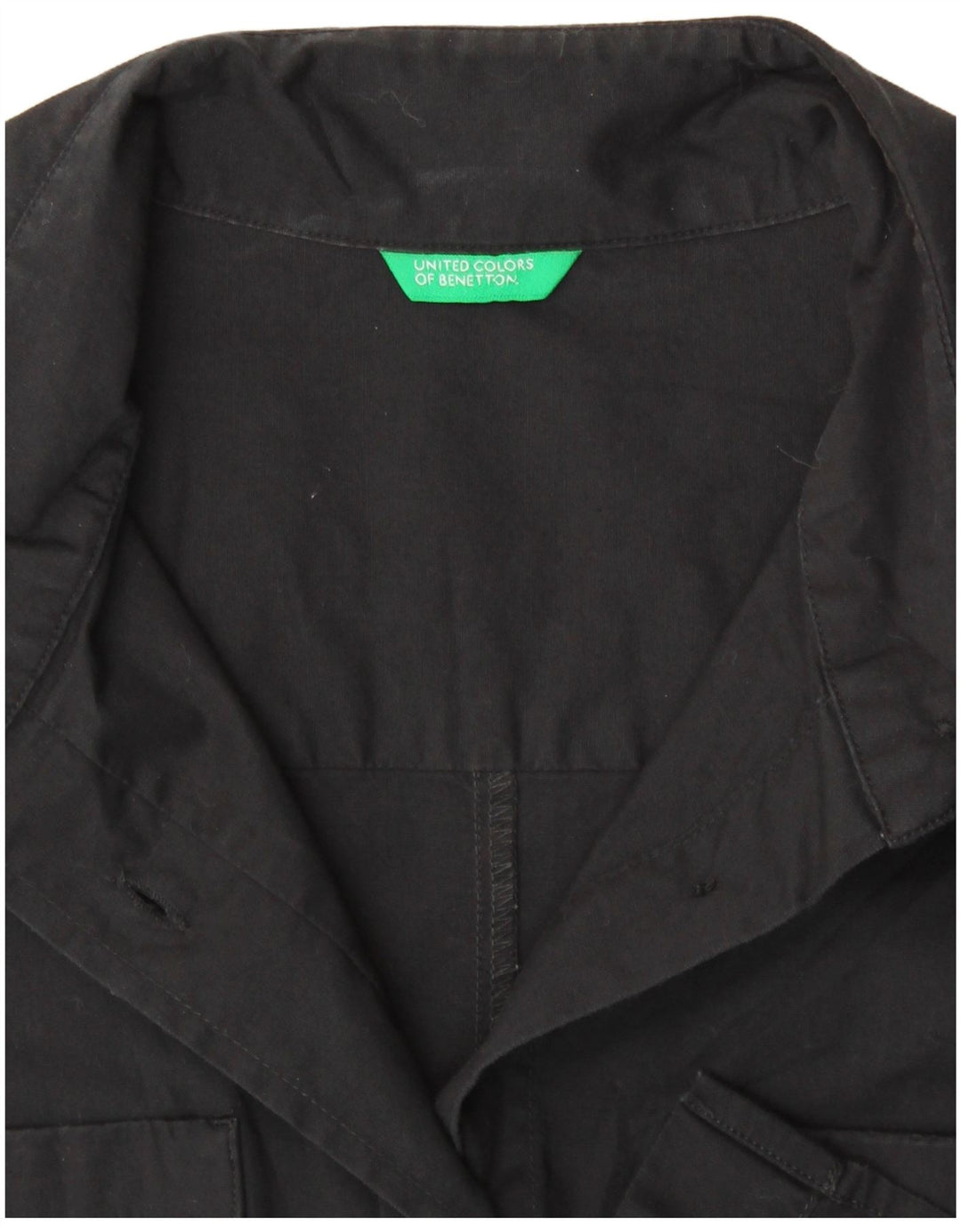 Camisa feminina de manga curta BENETTON UK 12 médio preto