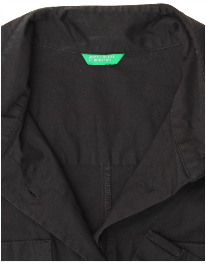 Camisa feminina de manga curta BENETTON UK 12 médio preto