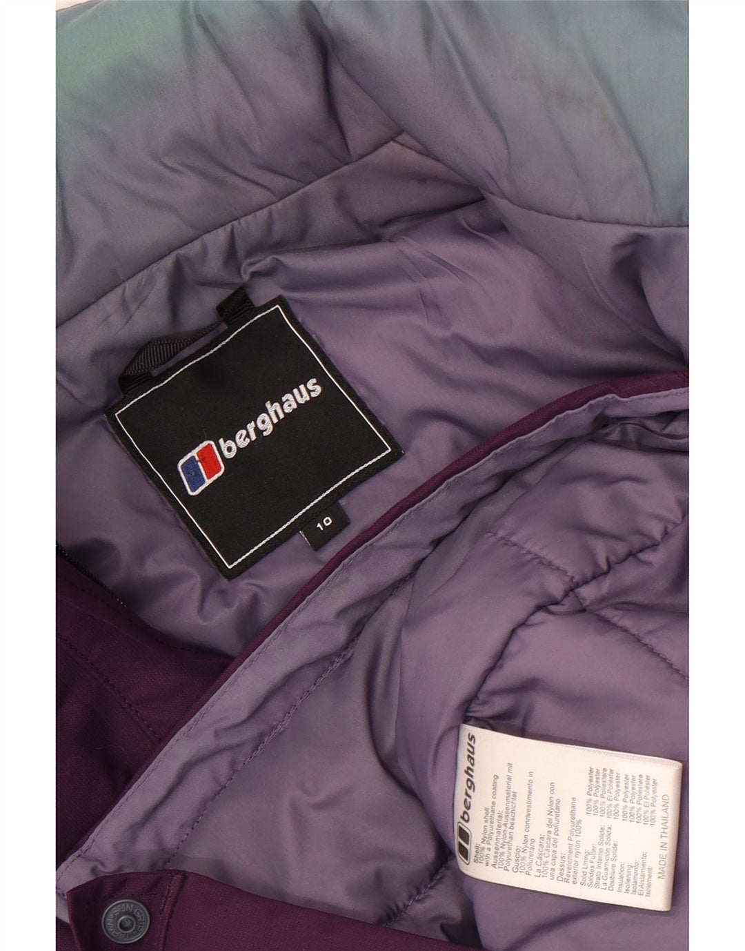 Jaqueta corta-vento feminina grande com capuz Berghaus Reino Unido 10 pequena roxa