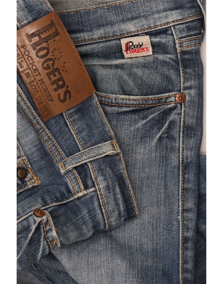 Calça jeans reta feminina Roy Rogers W33 L29 algodão azul