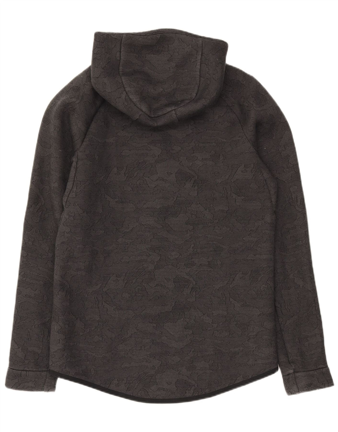 Suéter masculino Nike com capuz e zíper, algodão camuflado cinza médio