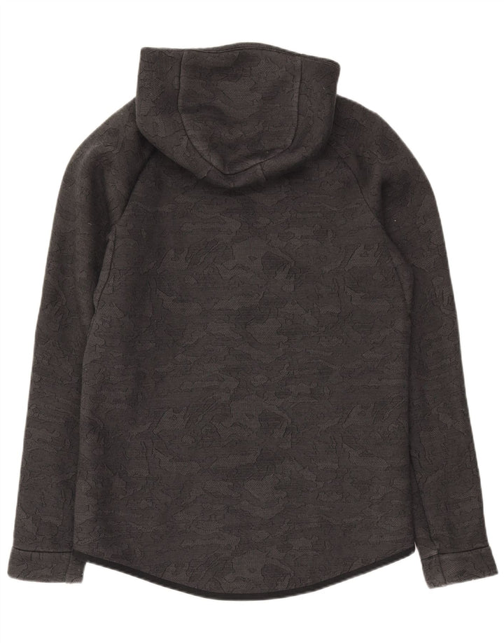 Suéter masculino Nike com capuz e zíper, algodão camuflado cinza médio