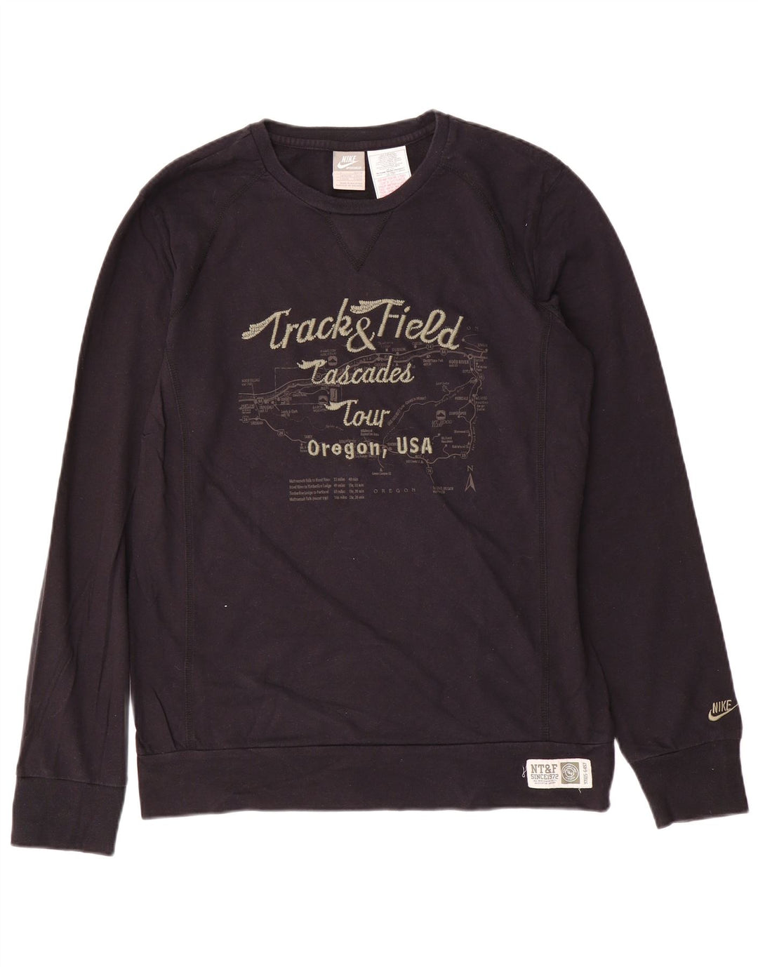 NIKE Mens Graphic Sweatshirt Jumper UK 42/44 Grande Algodão Preto