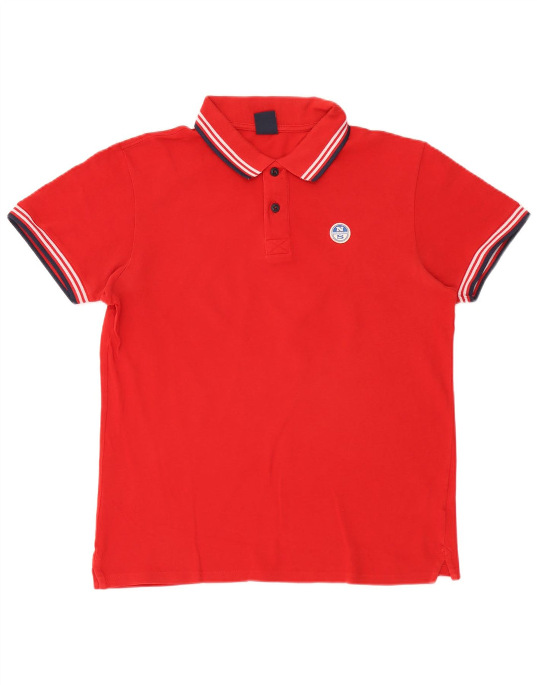 Camisa polo masculina North Sails grande algodão listrado vermelho