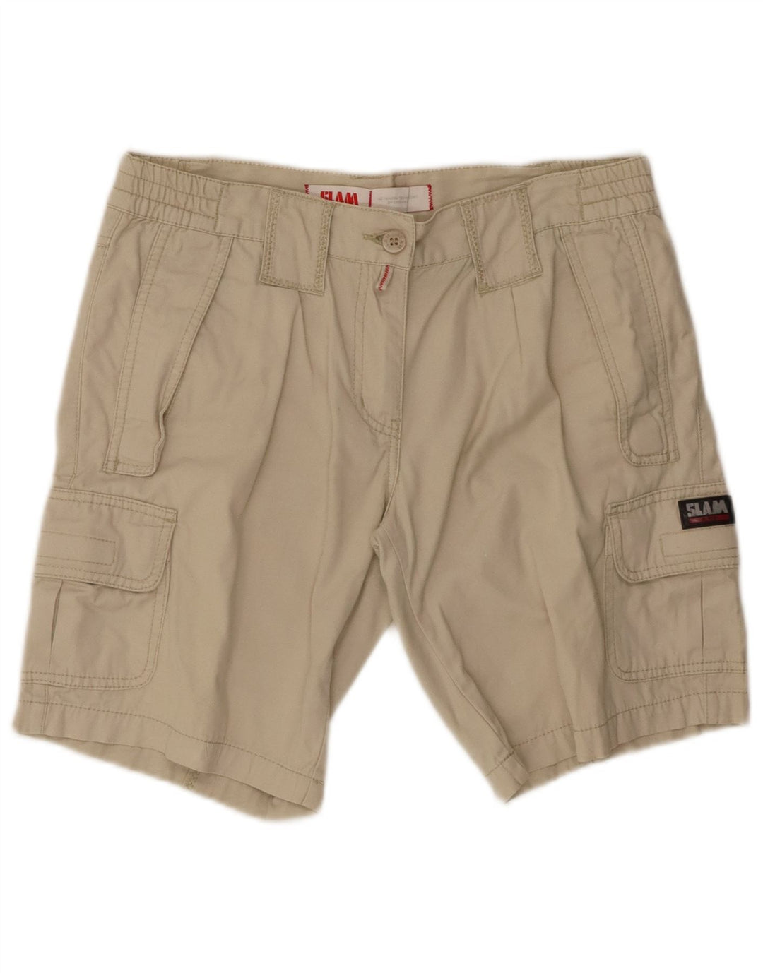 Shorts cargo feminino SLAM IT 44 médio W30 algodão bege