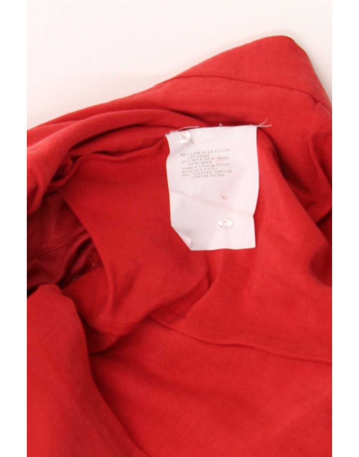 Jaqueta Blazer Feminina Armani Collezioni IT 42 Linho Vermelho Médio