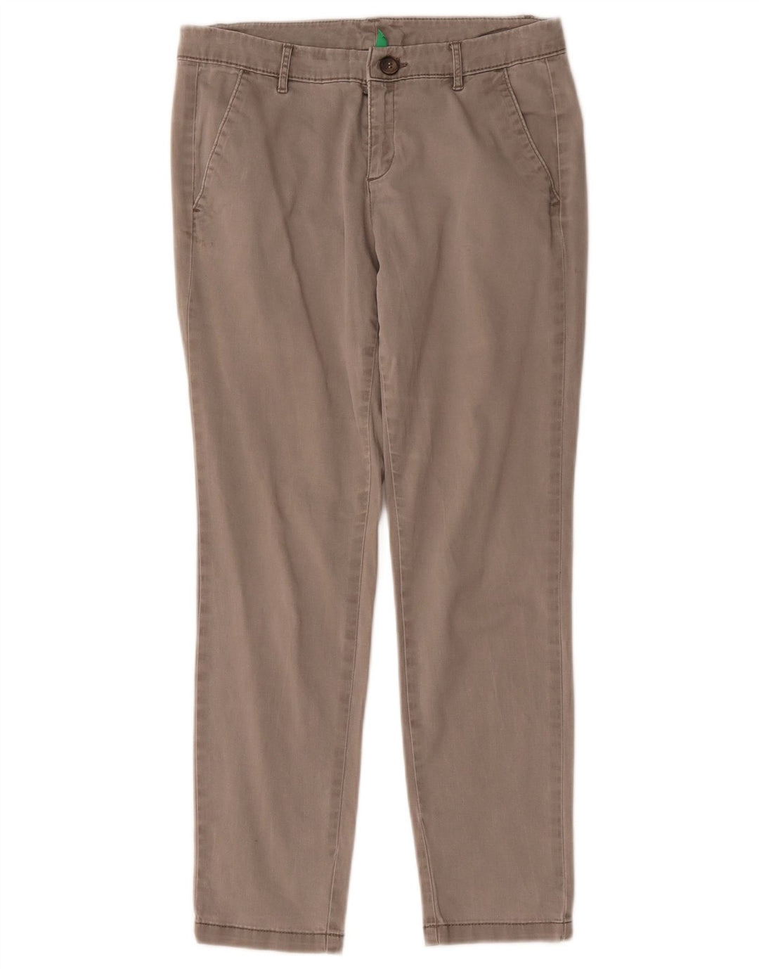 Calça chino reta feminina Benetton W30 L27 cinza