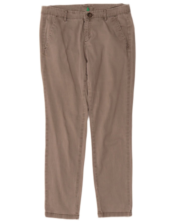 Calça chino reta feminina Benetton W30 L27 cinza