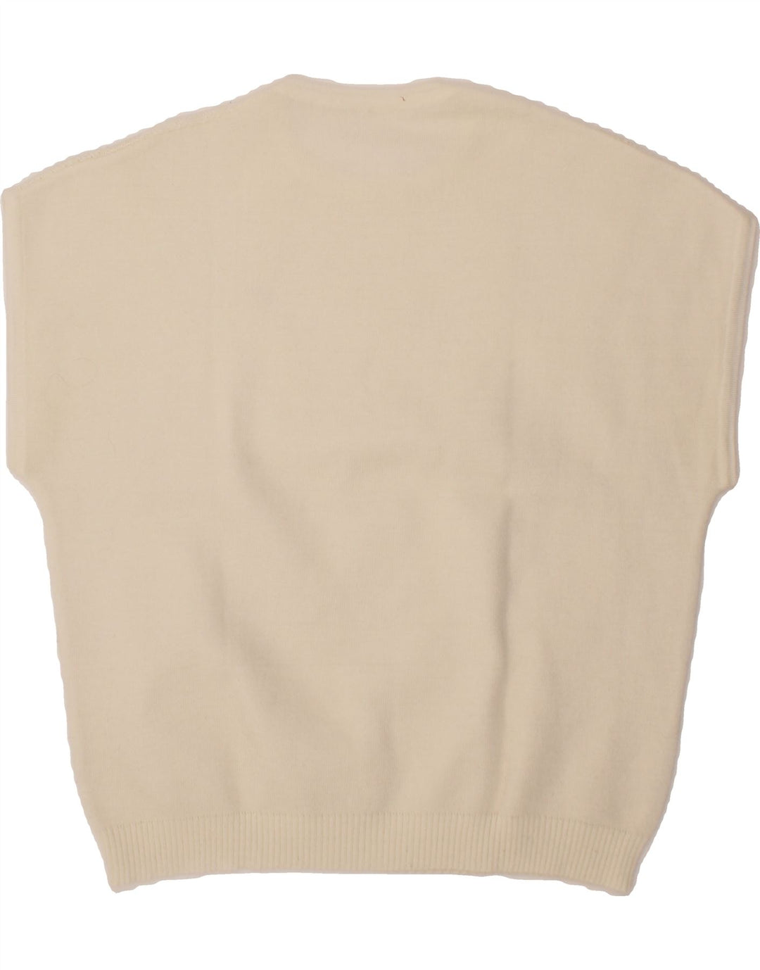 VINTAGE Womens Sleeveless Crew Neck Jumper Sweater IT 48/50 XL Off White Vintage Vintage and Second-Hand Vintage from Messina Hembry 