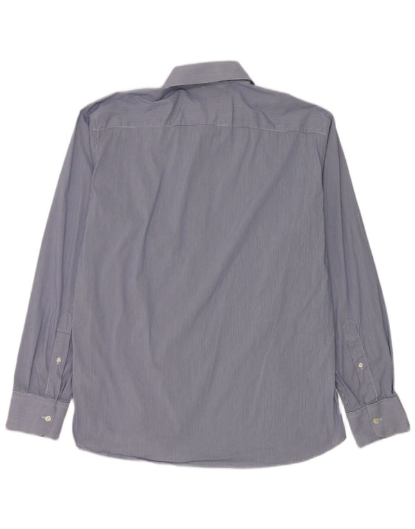 Camisa masculina Dolce & Gabbana tamanho 42 16 1/2 grande algodão listrado azul