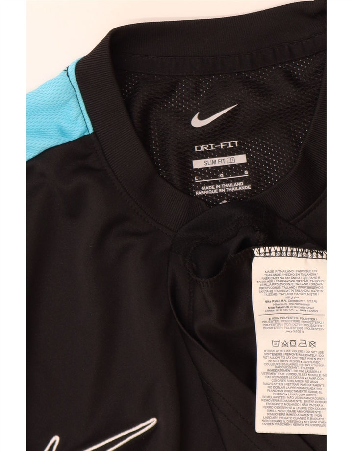 Camiseta Nike Masculina Dri Fit Slim Fit Top Grande Preto Colourblock Poliéster