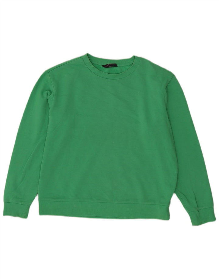 Suéter feminino Marks & Spencer de grandes dimensões Reino Unido 10 pequeno algodão verde