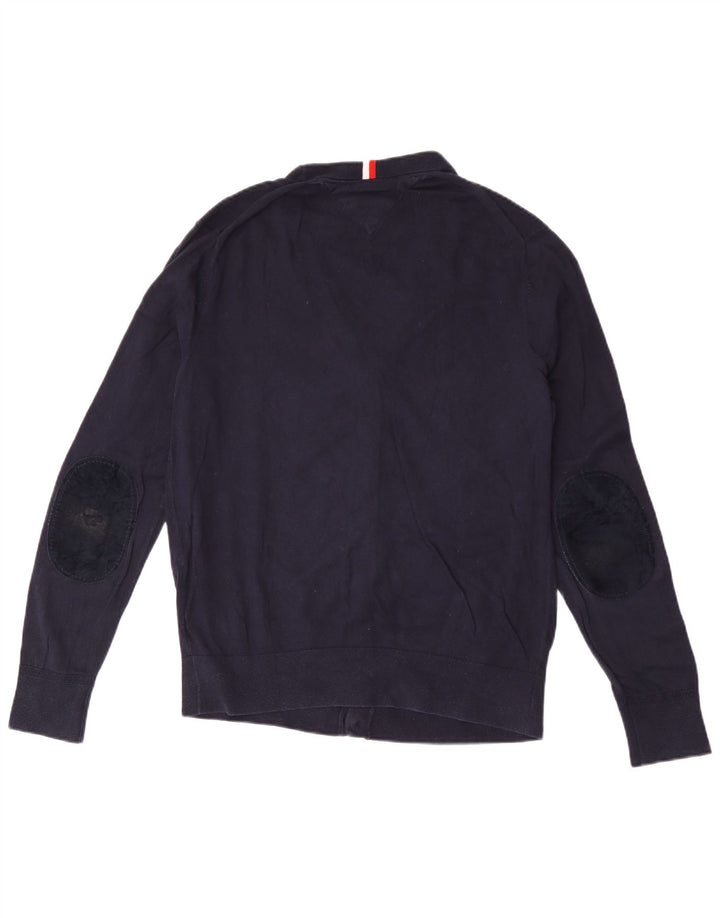 Suéter cardigã masculino Tommy Hilfiger grande algodão azul marinho
