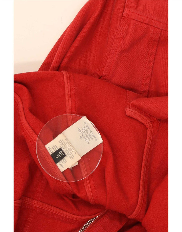 Jaqueta utilitária feminina Massimo Dutti Reino Unido 10 pequeno algodão vermelho