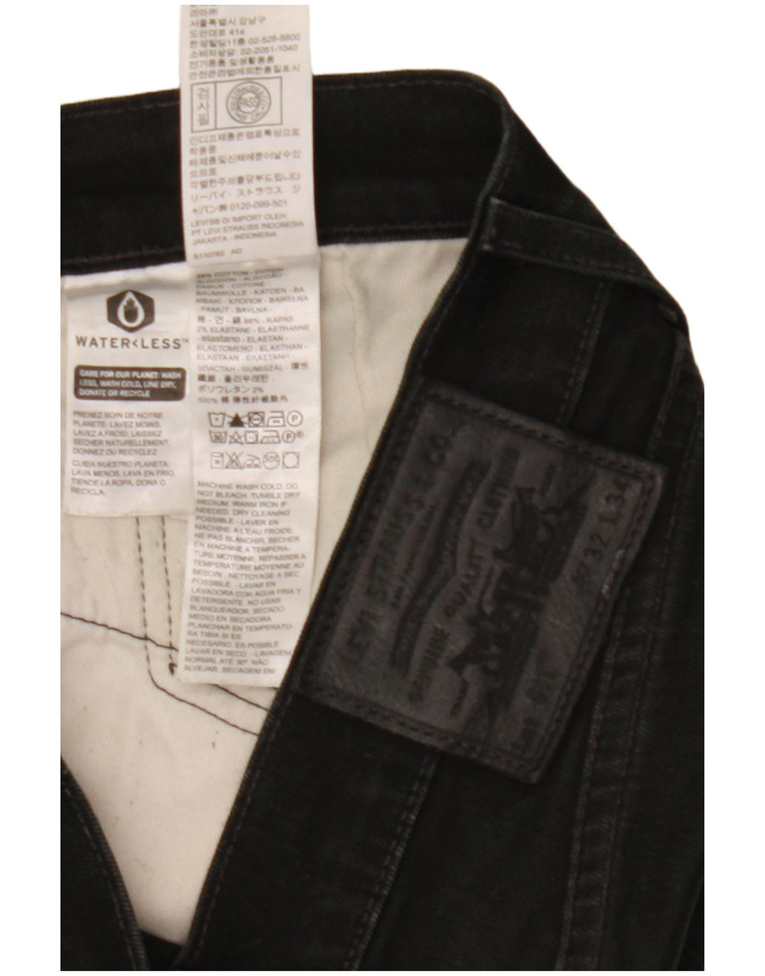 Levi's Masculino 511 Slim Jeans W32 L34 Algodão Preto