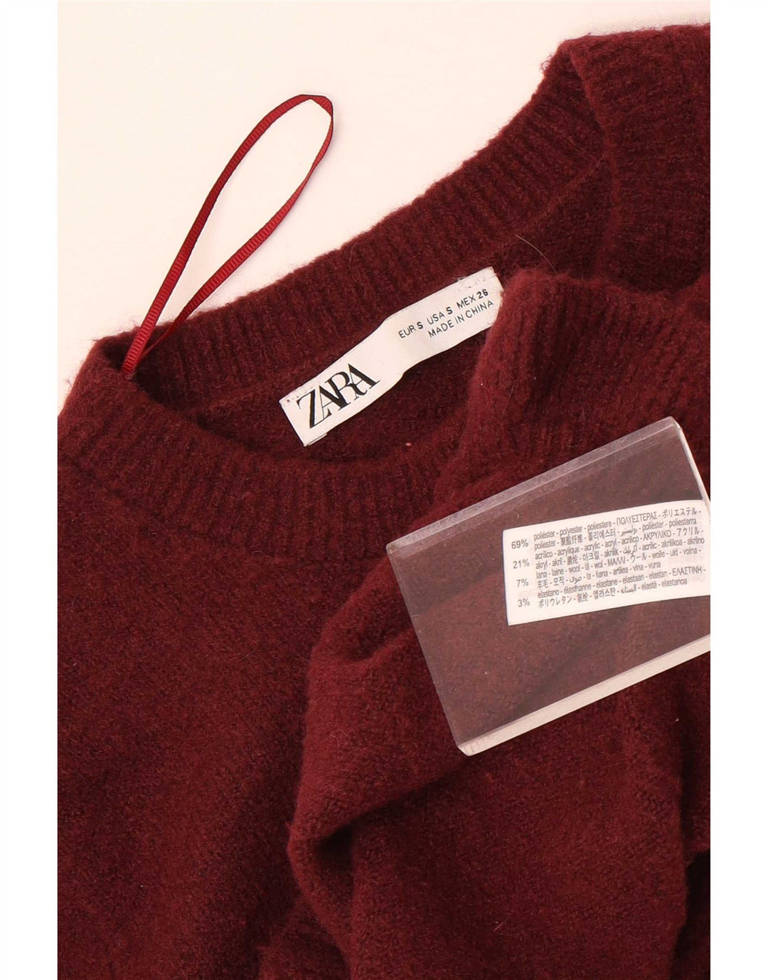 Suéter feminino Zara Crop Cardigan UK 10 pequeno poliéster marrom
