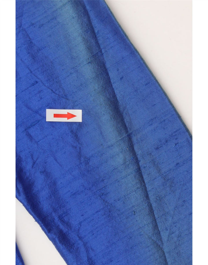 Jaqueta Blazer Feminina Vintage Reino Unido 12 Seda Azul Média