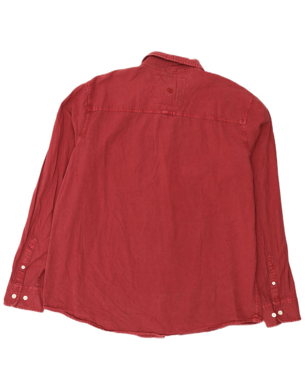 Camisa masculina Fat Face 2XL algodão Borgonha