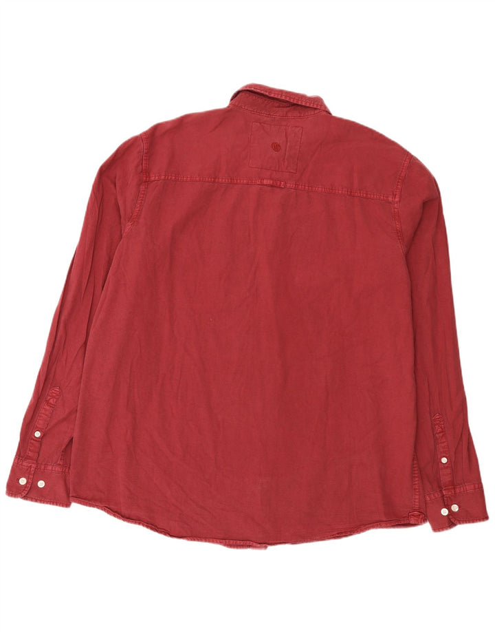 Camisa masculina Fat Face 2XL algodão Borgonha
