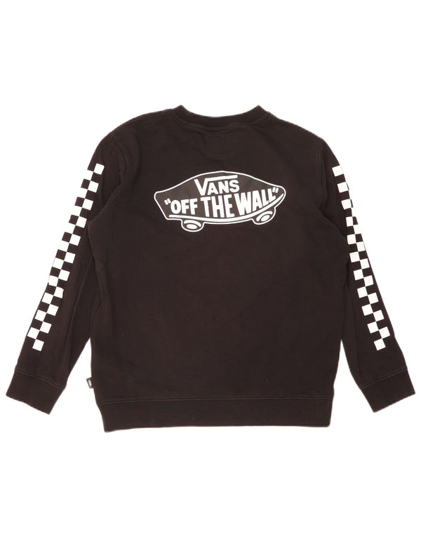 Vans feminino gráfico moletom jumper UK 16 grande algodão preto