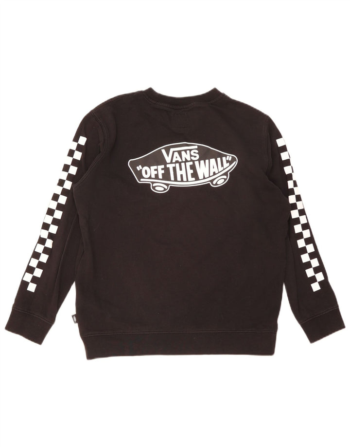 Vans feminino gráfico moletom jumper UK 16 grande algodão preto