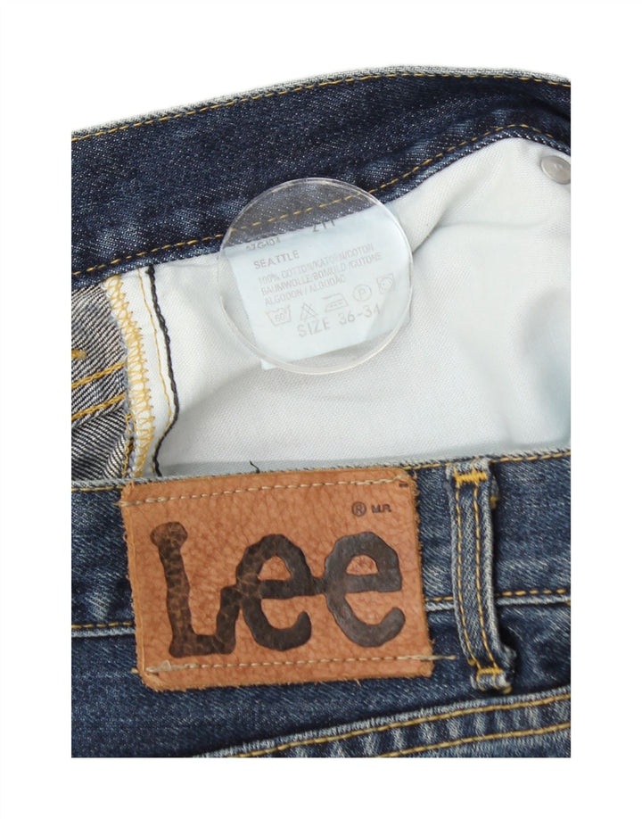 Lee Mens Seattle Straight Jeans W36 L28 Azul Algodão
