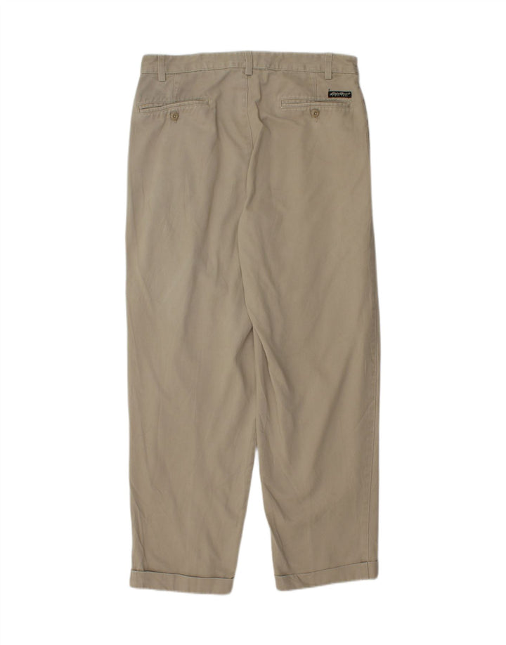 EDDIE BAUER Mens Classic Pegged Chino Trousers W34 L29 Beige Cotton Vintage Eddie Bauer and Second-Hand Eddie Bauer from Messina Hembry 