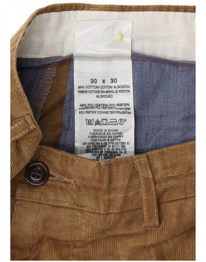 Calça masculina de veludo cotelê reto DOCKERS W30 L30 algodão bege