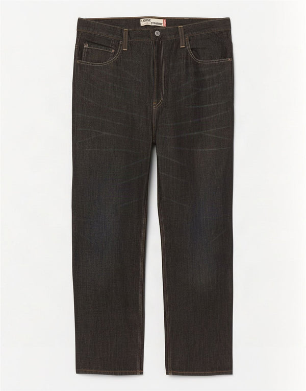 Calça jeans masculina Levi's 569 Loose Fit Straight W38 L32 Algodão Cinza
