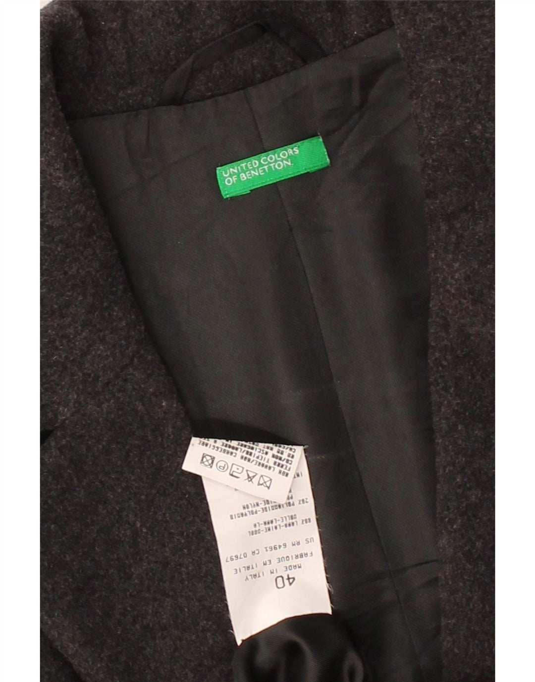 Sobretudo feminino BENETTON IT 40 pequena lã cinza