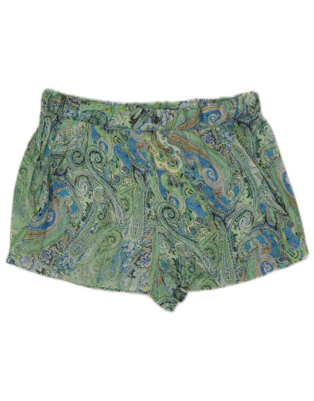 Hot Pants Feminino Zara Médio W28 Verde Paisley Poliéster