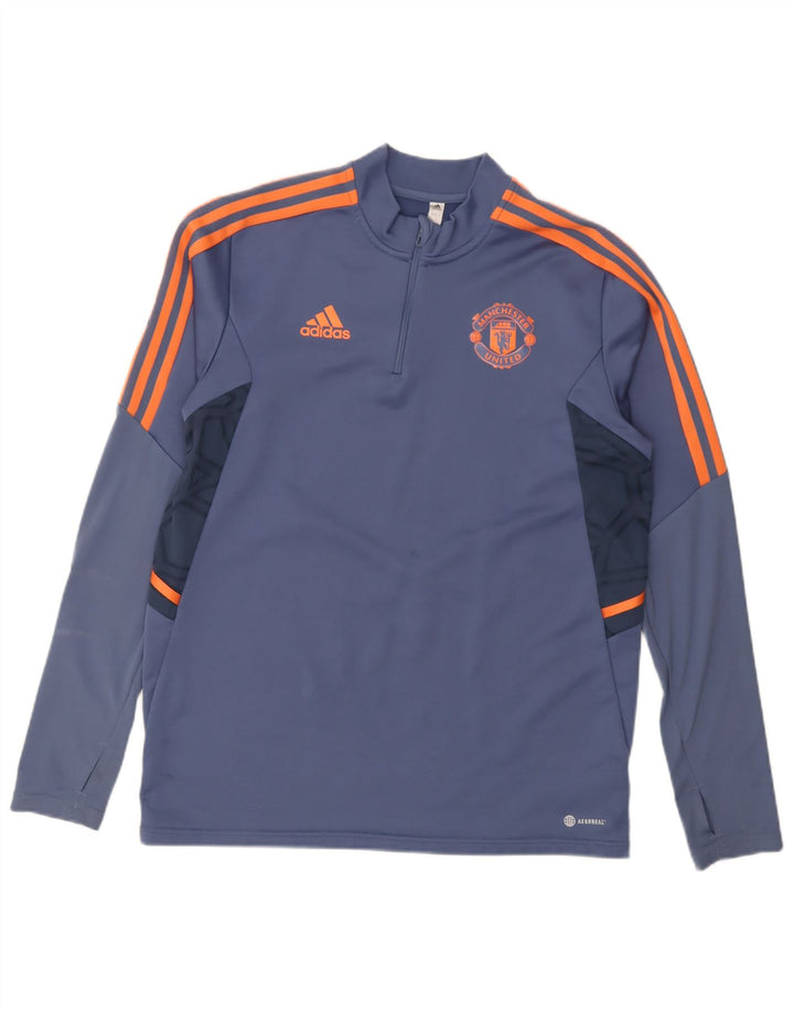 Adidas Mens Manchester United Pulôver Treino Top Grande Azul Colorblock