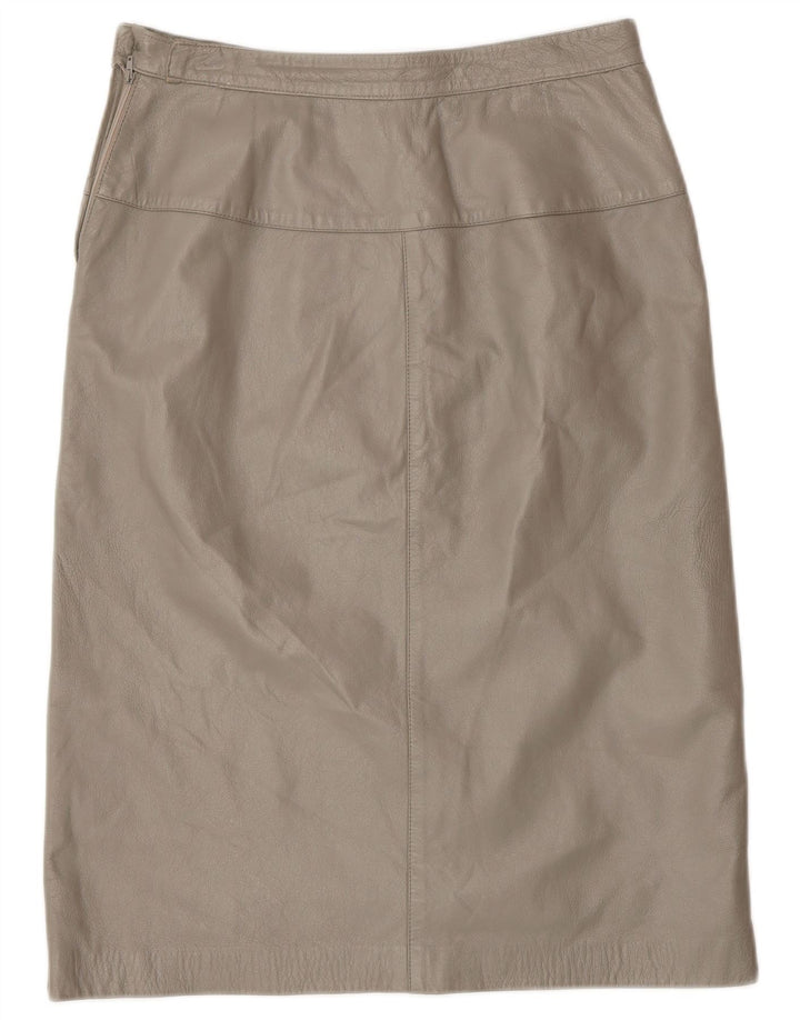 Saia feminina de couro VINTAGE IT 42 médio W28 cinza